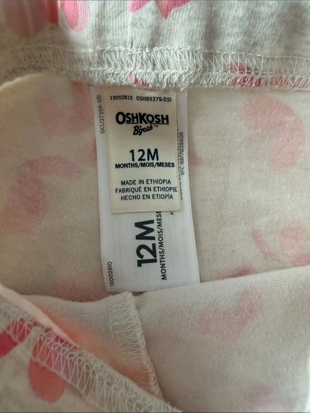OshKosh B'gosh - Pink petal Heart Print Cotton Leggings